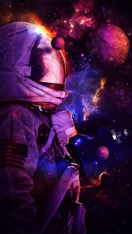 عکس پروفایل زیبا و خاص از فضانورد در فضا