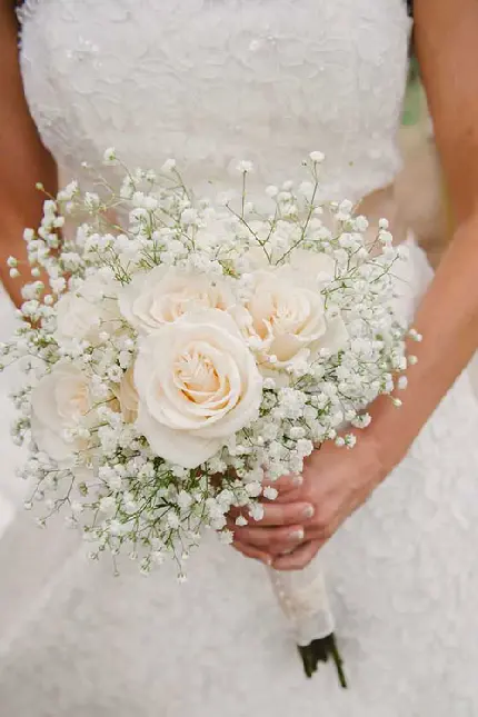 عکس دسته گل عروس ساده و زیبا