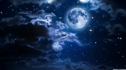 عکس 4K ماه در شب زیبا