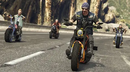عکس موتورسواری در بازی GTA اتومبیل دزدی بزرگ