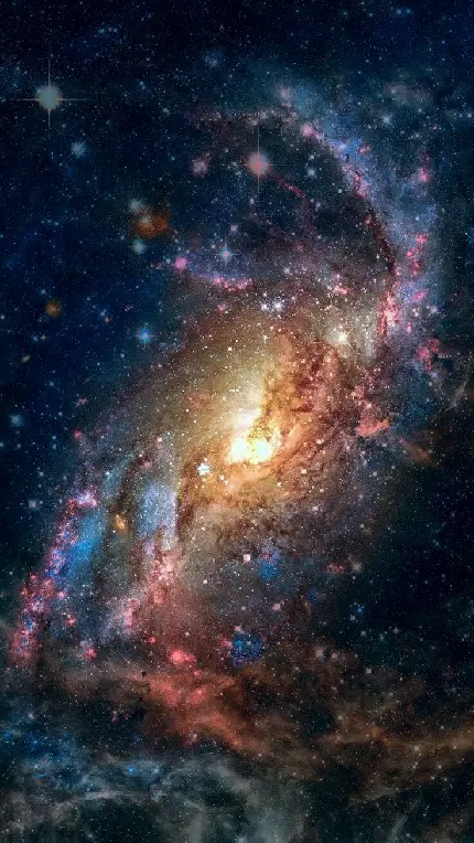 دانلود عکس پروفایل کهکشان با یک ستاره پر نور در مرکز آن