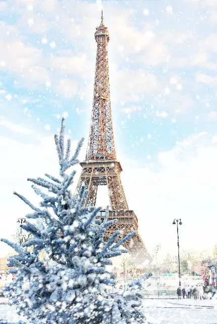 عکس برج ایفل واقعی در زمستان