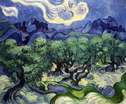 دانلود عکس نقاشی درختان زیتون ونگوگ
