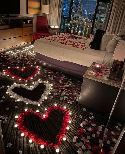 عکس اتاق ماه عسل با دیزاین رمانتیک