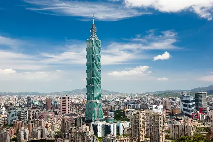 عکس برج تایپه ۱۰۱ در کشور تایوان