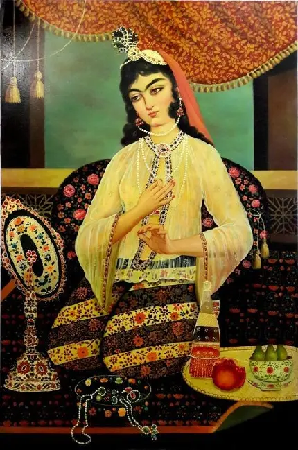 دانلود عکس نقاشی شده از زن ایرانی در دوران قاجار با کیفیت 8K