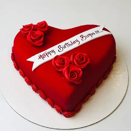 عکس مدل کیک قلبی قرمز عاشقانه 