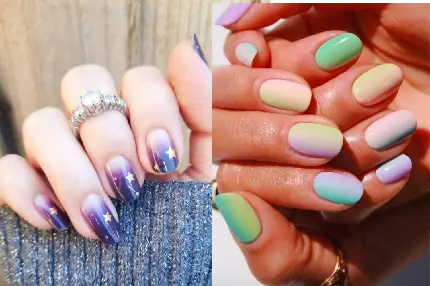 عکس مدل پاستیلی آمبره برای ناخن Pretty Pastel Ombre