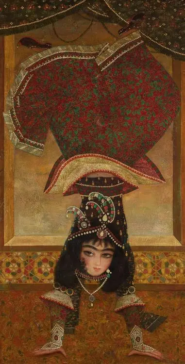 دانلود تصویر زمینه نقاشی شده از دختر ایرانی رقاص