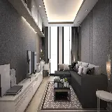 چاپ قاب موبایل و گوشی عکس دکوراسیون یک تی وی روم با تم طوسی