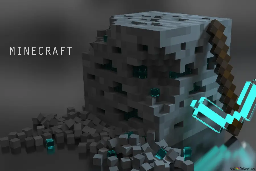 عکس استثنایی بلوک الماس Minecraft با کیفیت فول اچ دی