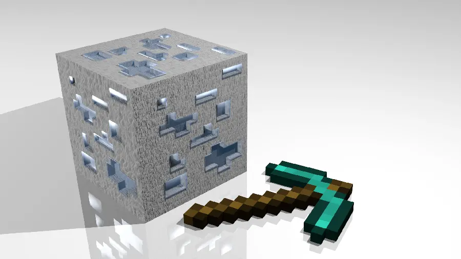 عکس تماشایی بلوک الماس Minecraft با کیفیت بالا