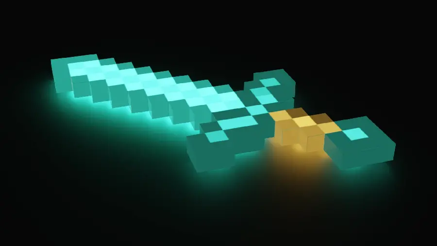 تصویر باشکوه بلوک الماس Minecraft با کیفیت 4K