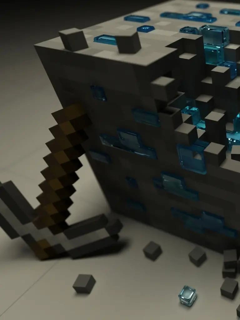 عکس دل نشین بلوک الماس Minecraft با کیفیت فول اچ دی