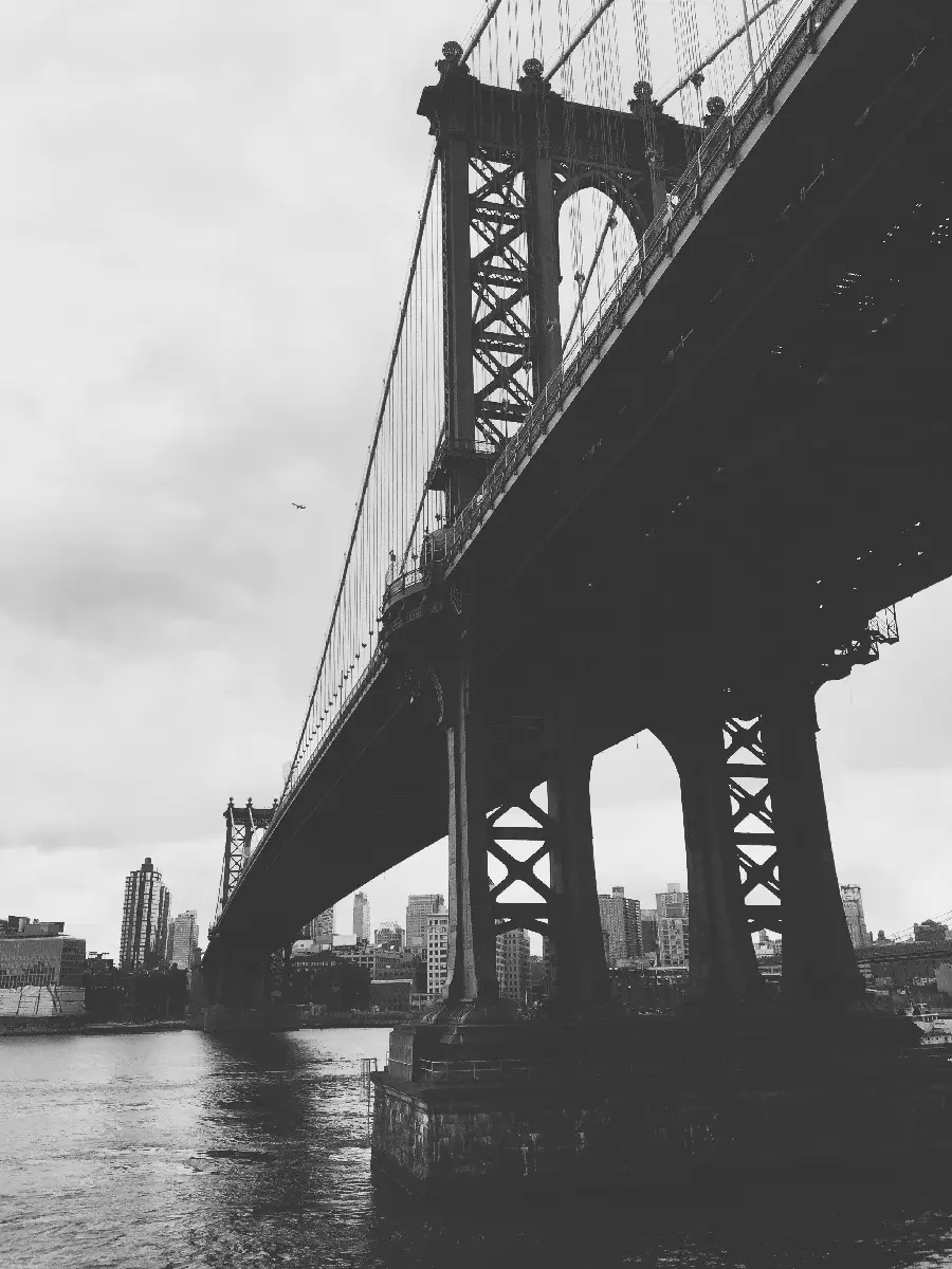 منظره شهری از پل بروکلین در نیویورک