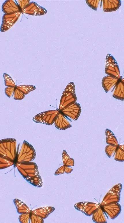پس زمینه جذاب برای گوشی با طرح پرطفدار پروانه پاستلی