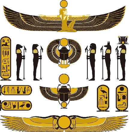 تصویر فوق العاده از شغال و دیگر نقش های مصر قدیم PNG