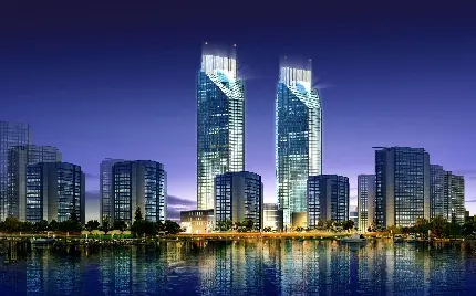 والپیپر آسمان‌خراش‌های لوکس و مرتفع