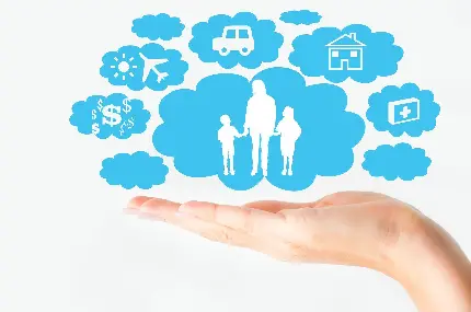 بیمه سلامت خانواده در قالب یک دست و آیکون های جالب و دیدنی