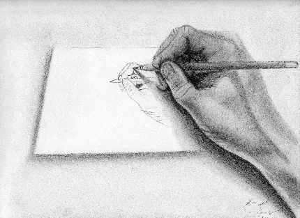 نقاشی شاهکار دست با قلم سیاه با کیفیت اولترا اچ دی