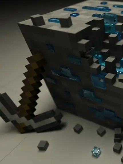 چاپ پوستر عکس دل نشین بلوک الماس Minecraft با کیفیت فول اچ دی