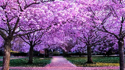 چاپ پوستر عکس بی نظیر شکوفه های صورتی با کیفیت بالا