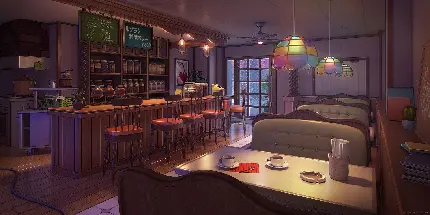 چاپ پوستر عکس خیره کننده رستوران انیمه با کیفیت بالا رایگان