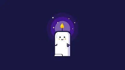 عکس کاور کawaii شمع با پس زمینه بنفش با کیفیت HD