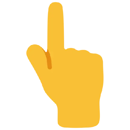 عکس PNG دست اشاره با انگشت زرد با طراحی چشم نواز