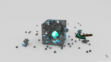 چاپ پوستر تصویر درخشان بلوک الماس Minecraft با کیفیت 4K