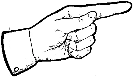 عکس PNG دست اشاره سیاه سفید با کیفیت اچ دی