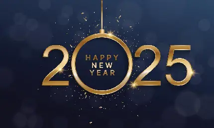 دانلود رایگان عکس نوشته سال نو 2025 با پس‌زمینه آبی