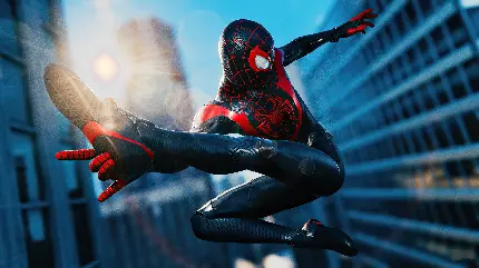 تصویر خفن و هنری شخصیت Miles Morales در حالت Photo Mode