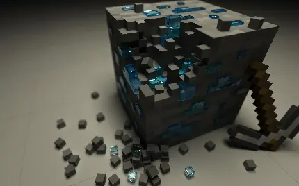 چاپ پوستر تصویر شگفت انگیز بلوک الماس Minecraft با کیفیت Ultra HD