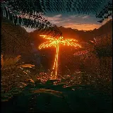 چاپ قاب موبایل و گوشی حرفه ای ترین والپیپر نخل نئونی با کیفیت HD