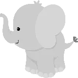 چاپ قاب موبایل و گوشی فیل کارتونی ساده رنگی PNG برای طراحی