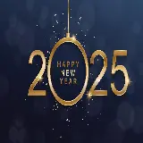 چاپ قاب موبایل و گوشی دانلود رایگان عکس نوشته سال نو 2025 با پس‌زمینه آبی