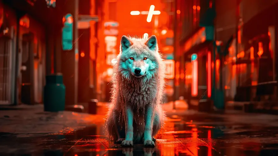والپیپر گرگ سفید با کیفیت فول اچ دی برای موبایل