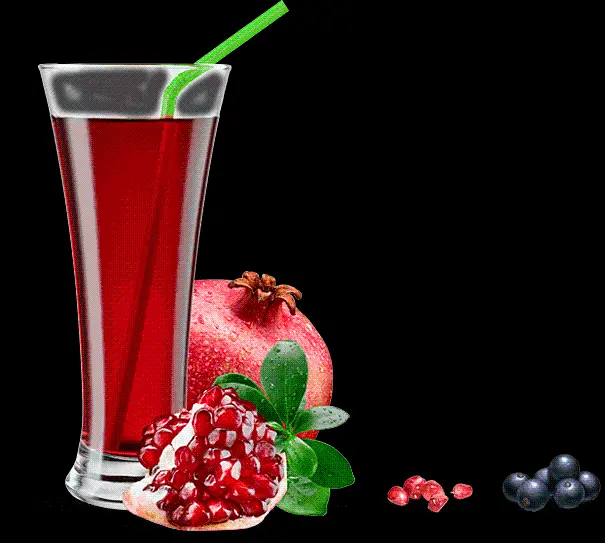 تصویر png آب انار طبیعی با شفافیت بالا برای طراحی گرافیکی
