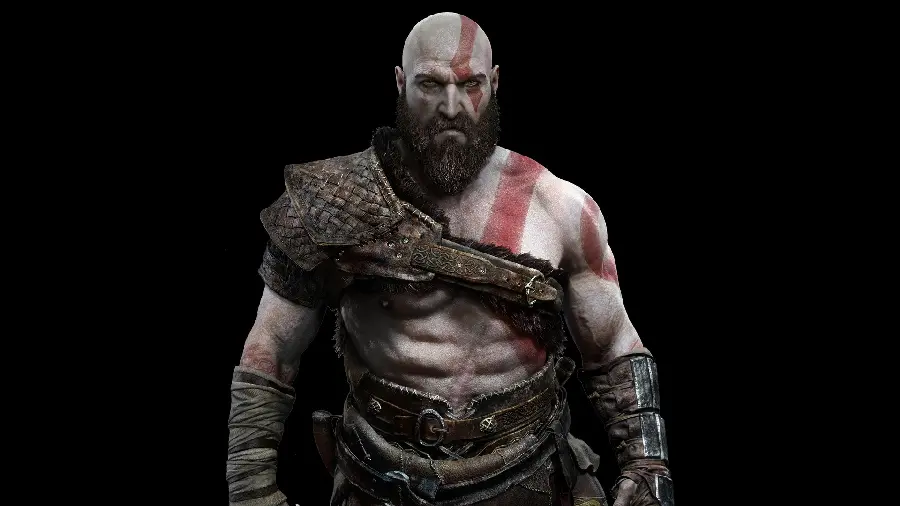 والپیپر کرتوس از بازی god of war با ریش و تاتو و کیفیت فول اچ دی