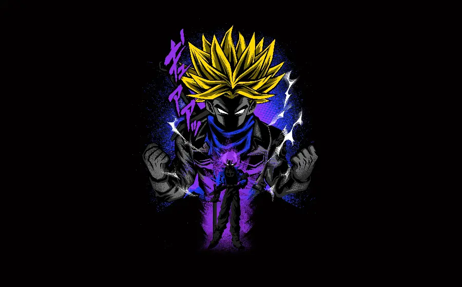 عکس گوکو از Dragon Ball Z با پس زمینه مشکی AMOLED