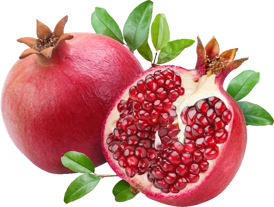 تصویر png انار باز شده با دانه های قرمز و کیفیت Full HD