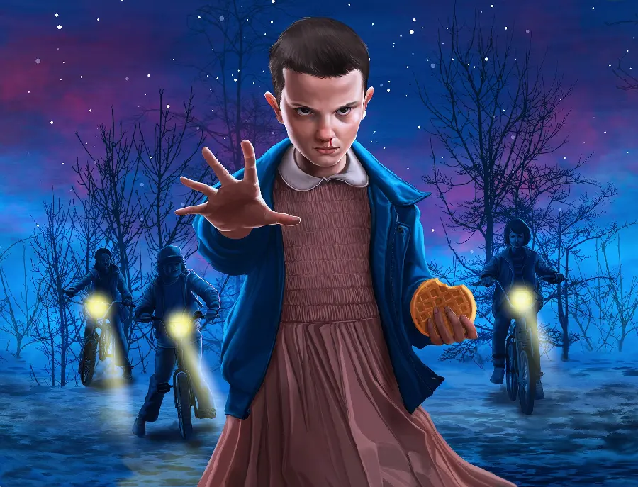 تصویر زمینه شخصیت الون از Stranger Things با کیفیت هنری