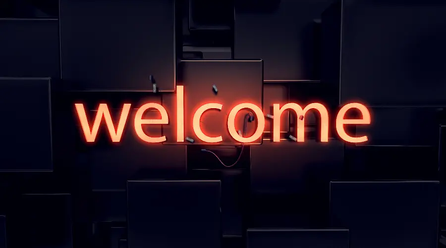 والپیپر خوش آمدید با نور نئون در کیفیت بالا
