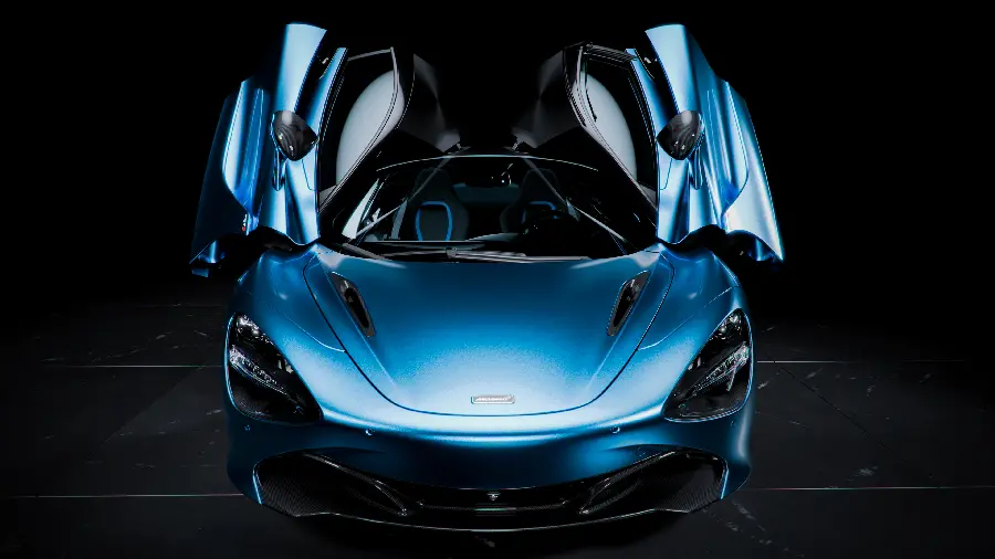 عکس ماشین مکلارن 720S با پس زمینه دارک و کیفیت بالا