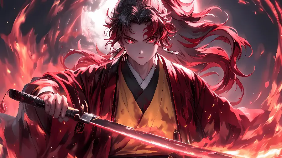 تصویر هنری Demon Slayer با کیفیت 5K برای والپیپر