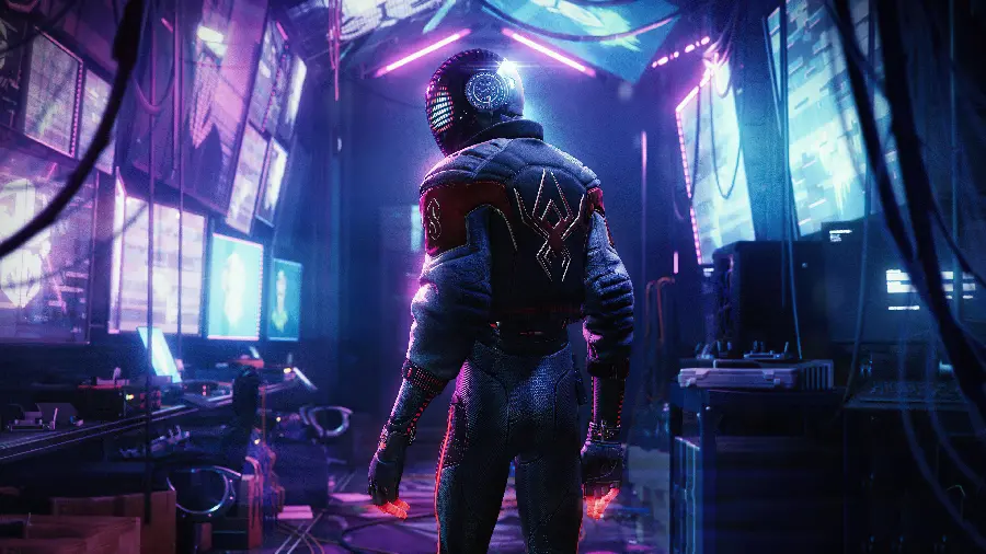 والپیپر Spider-Man Miles Morales با تم Cyberpunk