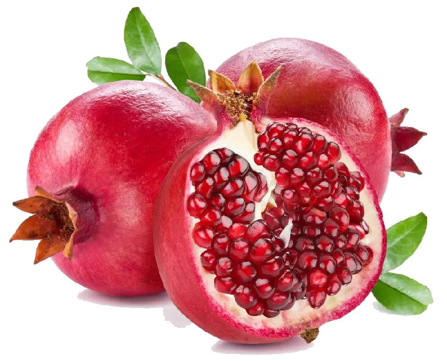 عکس png انار شکافته شده با دانه های درخشان و کیفیت HD
