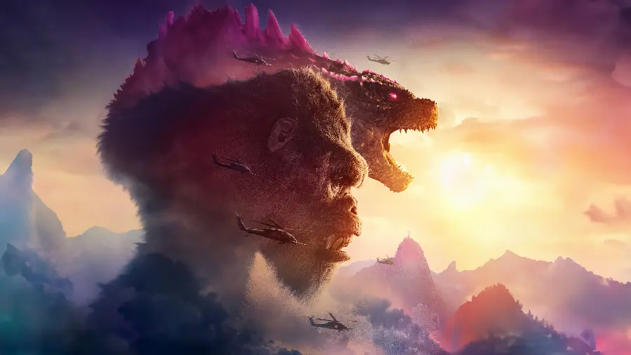 تصویر فیلم Godzilla x Kong با کیفیت 8K برای قاب آیفون