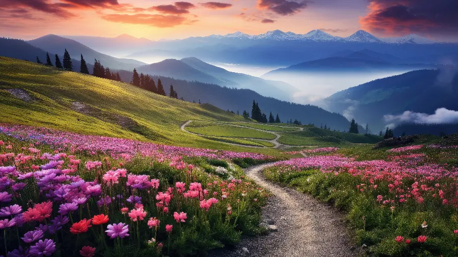 تصویر منظره کوهستان با کیفیت 4K و رزولوشن 5120x2880